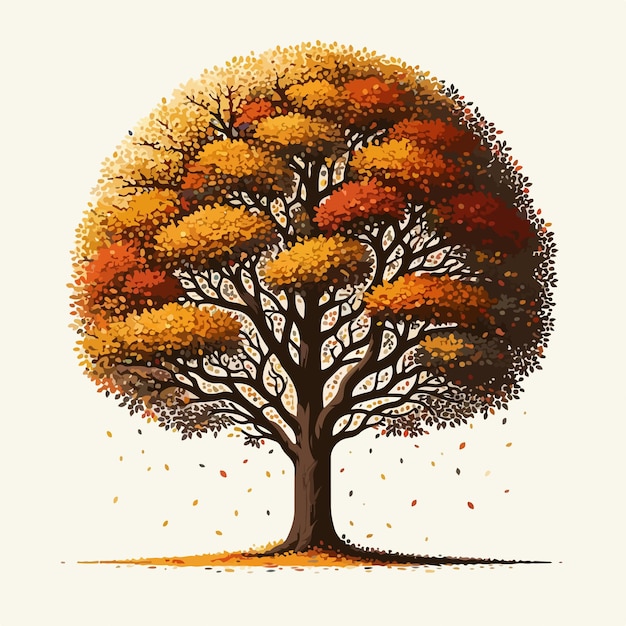 minimalist vectorstyle illustration of a tree with a white background