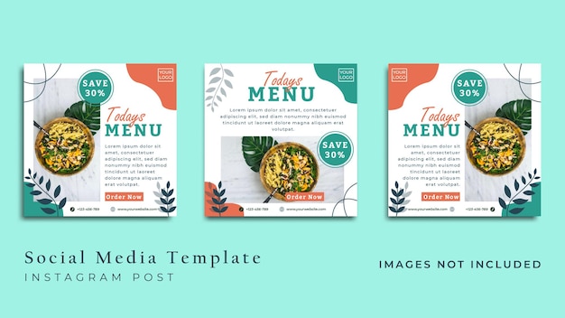 Minimalist Vegan food flyer or social media banner Premium Vector