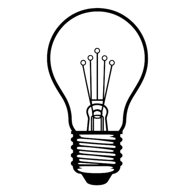 Minimalist vintage light bulb icon in sleek vector format