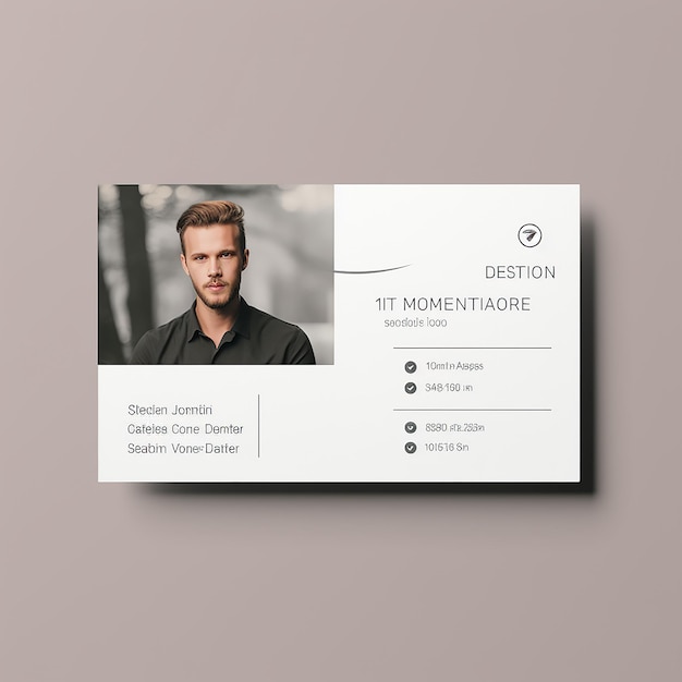 A minimalist visit card with photo a person for ecommerce firm