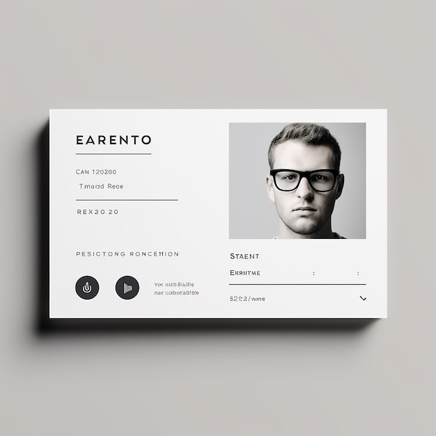 A minimalist visit card with photo a person for ecommerce firm