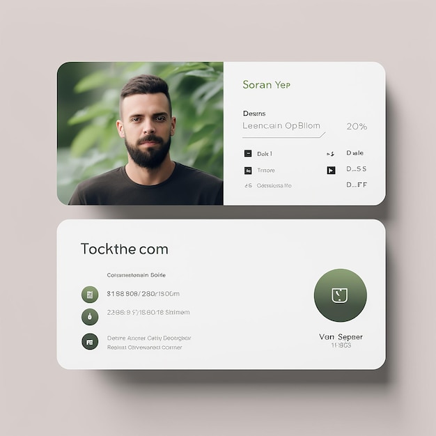 A minimalist visit card with photo a person for ecommerce firm