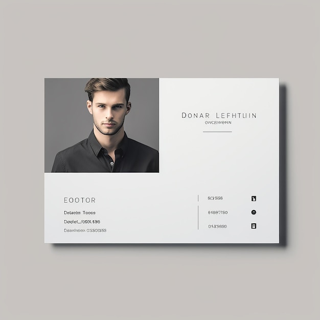 A minimalist visit card with photo a person for ecommerce firm