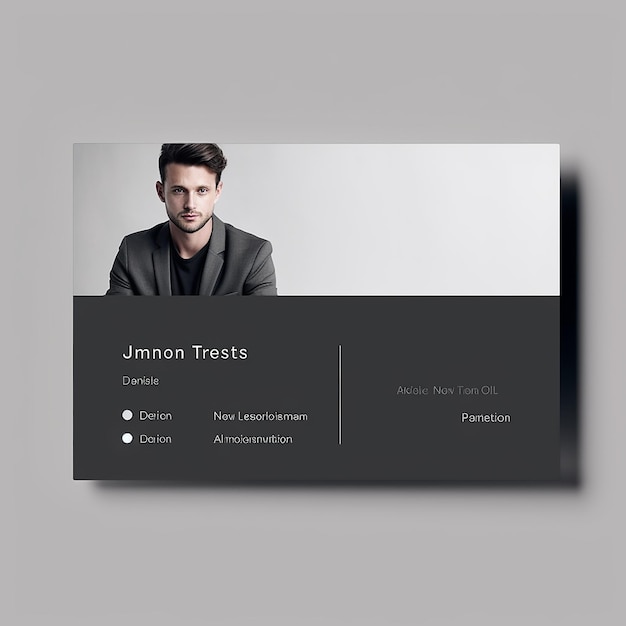 A minimalist visit card with photo a person for ecommerce firm