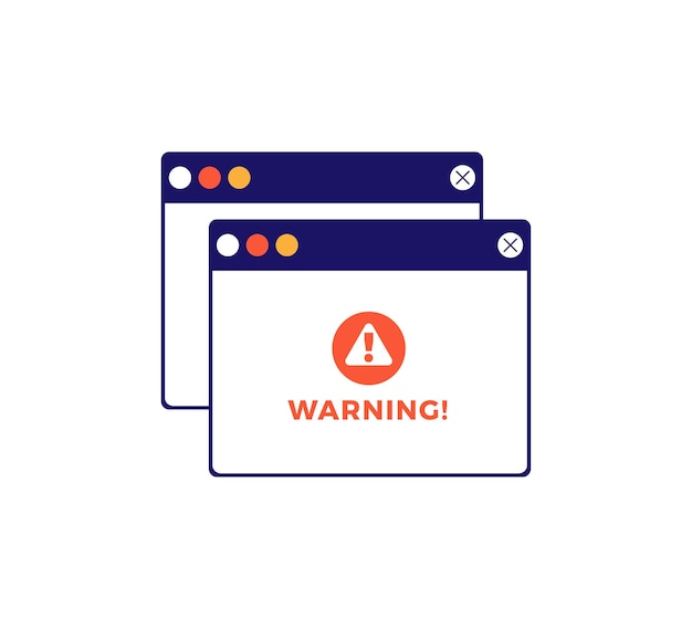 Vector minimalist warning pop up banner with alert symbol vector