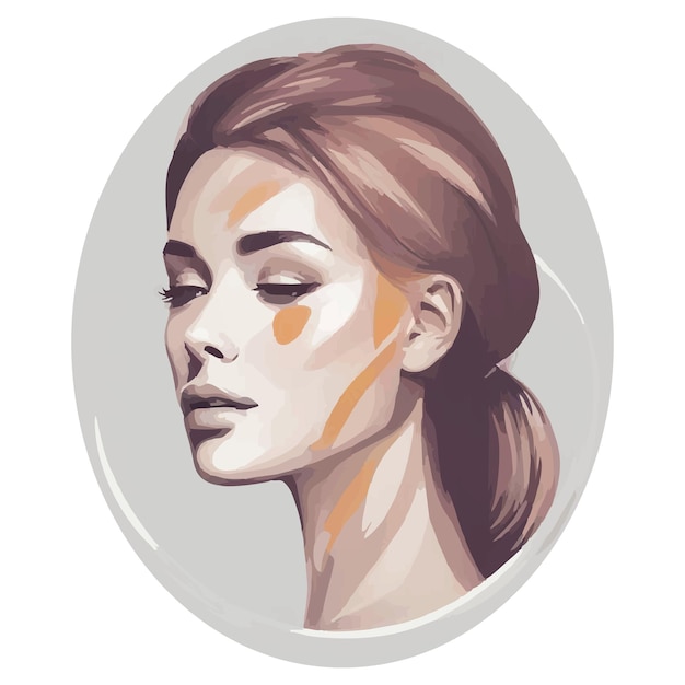 Vector minimalist watercolor logo female model