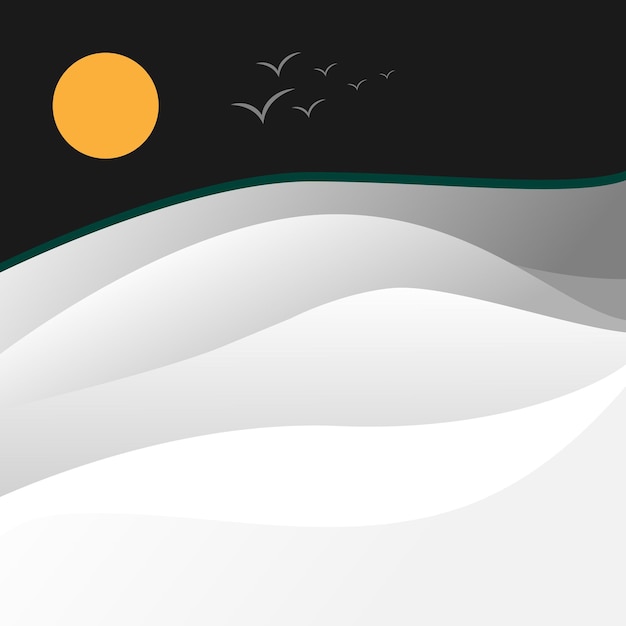 Vector minimalist wavy line shape with nature fill