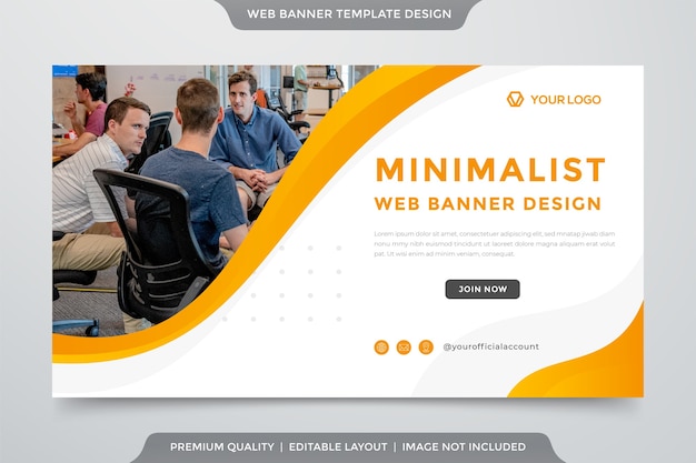 Vector minimalist web banner template