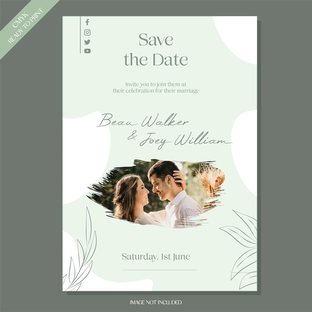 Vector minimalist wedding invitation theme template editable eps cc