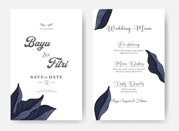 Minimalist wedding invitations