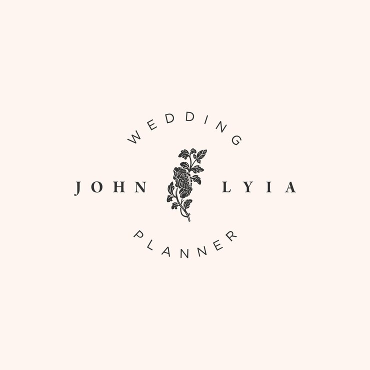 Minimalist wedding logo template