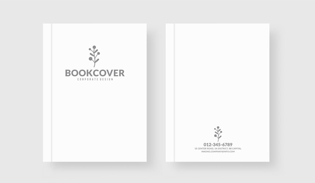 Minimalist white book cover template