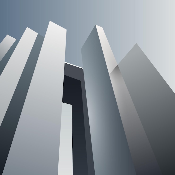 Vector minimalist white building background