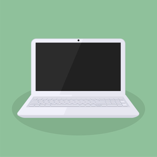 Vector minimalist white laptop design