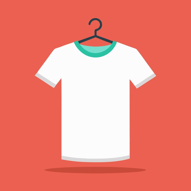 minimalist white tshirt illustration on bright red background
