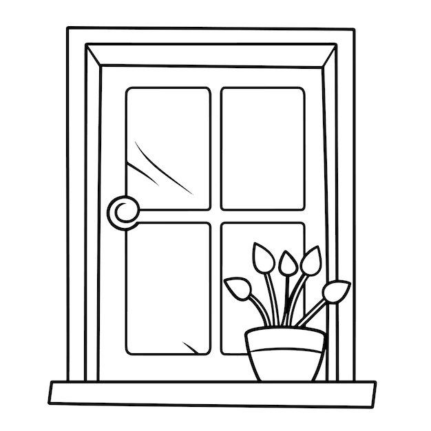 Vettore icona di finestra minimalista in formato vettoriale elegante