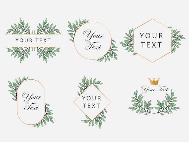 Vector minimalist wreath floral line art