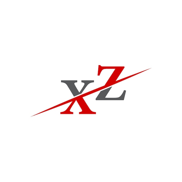 ダイナミックな対角線を持つミニマリストのXZロゴ