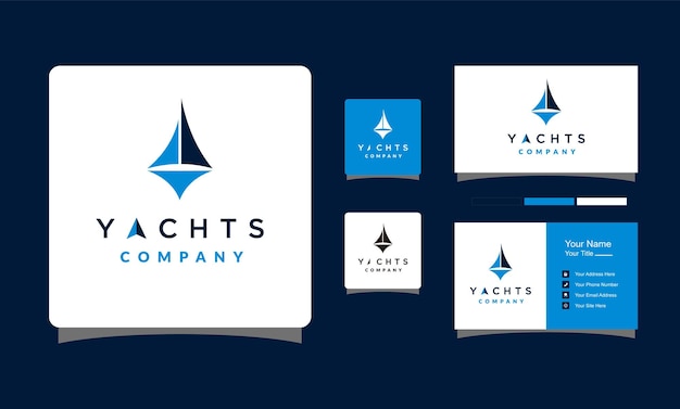 Minimalist Yachts Sailboat Logo Design Icon Vector