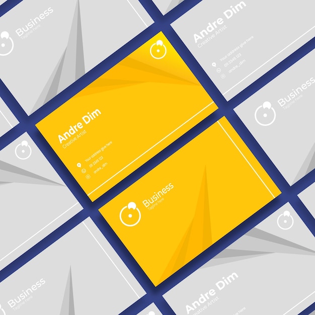 Vector minimalist yellow business card design