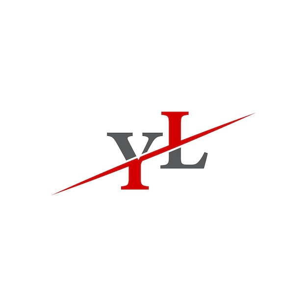ダイナミックな対角線を持つミニマリストのYLロゴ