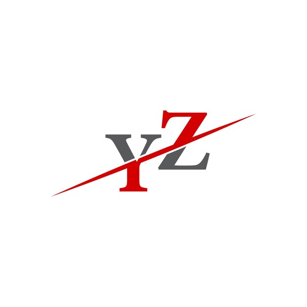 ダイナミックな対角線を持つミニマリストのYZロゴ