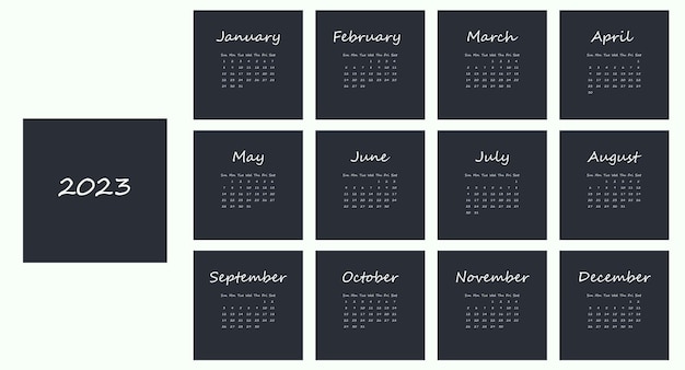 Premium Vector | Minimalistic 2024 calendar with white text on ...