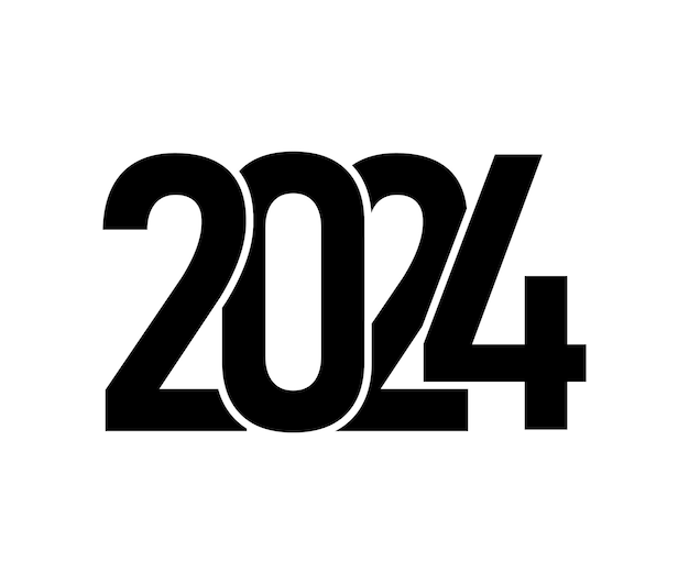 ミニマリストの2024年ハッピーニューイヤーイラスト