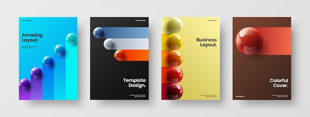 Minimalistic annual report design vector layout bundle