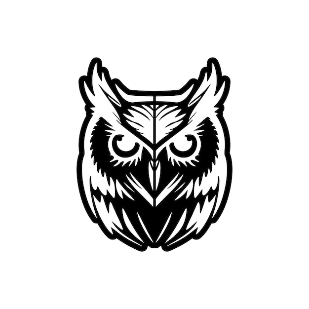 ベクトル形式のミニマルな黒と白の天使の羽のロゴ