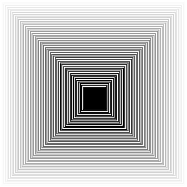 ミニマルな黒と白の幾何学的な背景。ホワイト スクエア トンネル