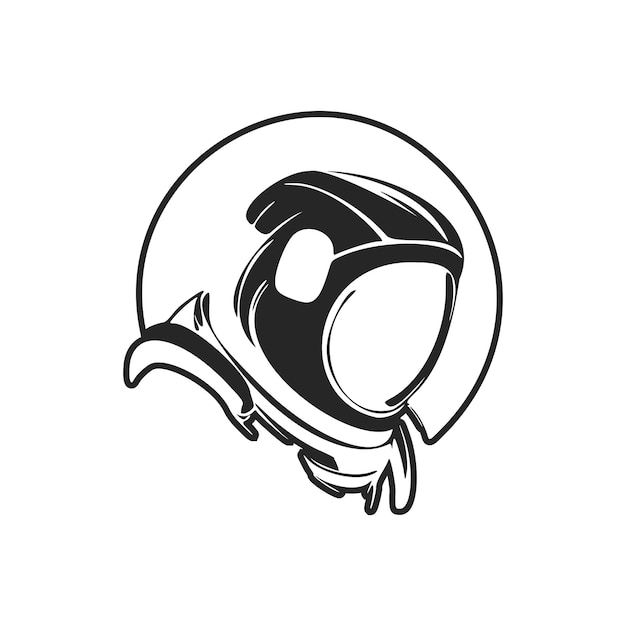 Minimalistic black and white logo with the image of an astronaut Perfect for any company looking for a stylish and professional look