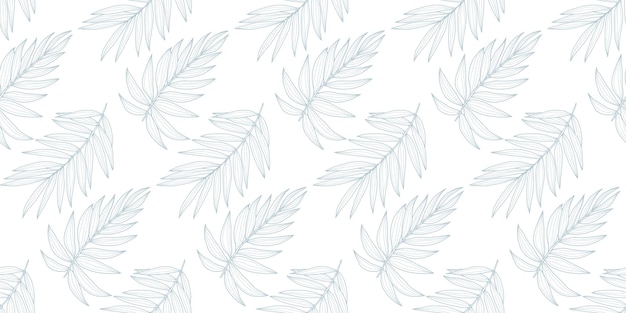 Minimalistic botanical seamless pattern with blue branches and leaves on a white background Pattern for textiles wrapping paper covers backgrounds wallpapers