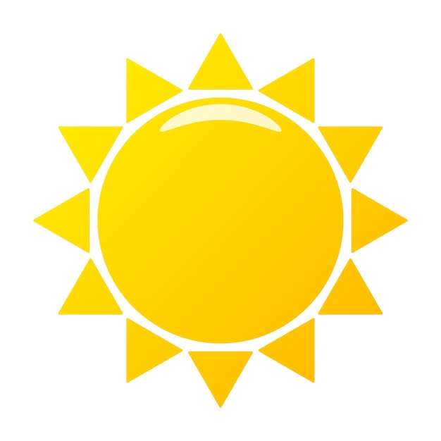 Vector minimalistic bright sun with rays