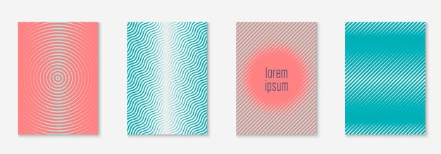 Minimalistic cover template set with gradients