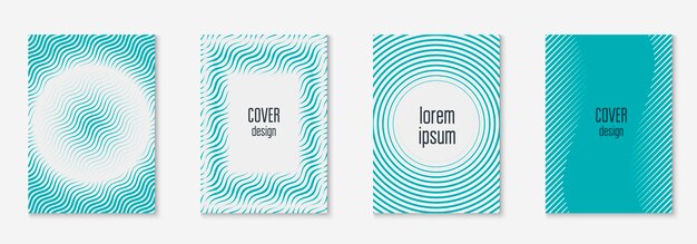 Minimalistic cover template set with gradients