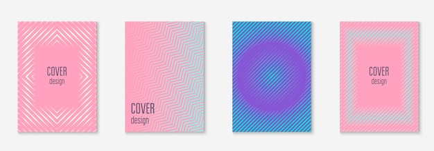 Minimalistic cover template set with gradients