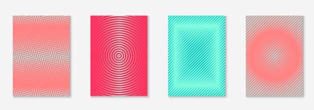 Minimalistic cover template set with gradients