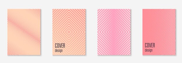 Minimalistic cover template set with gradients