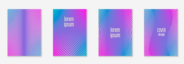 Minimalistic cover template set with gradients