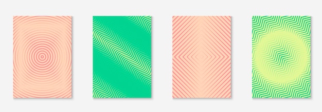 Minimalistic cover template set with gradients