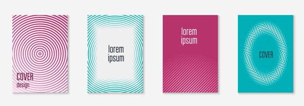 Vector minimalistic cover template set with gradients