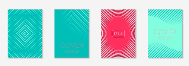 Minimalistic cover template set with gradients