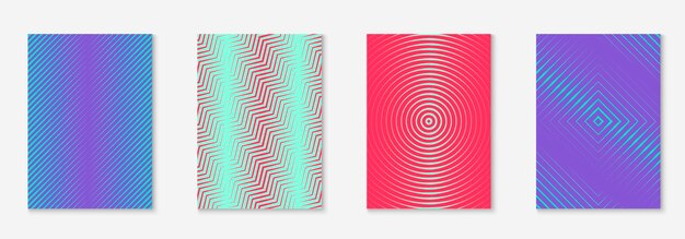 Minimalistic cover template set with gradients