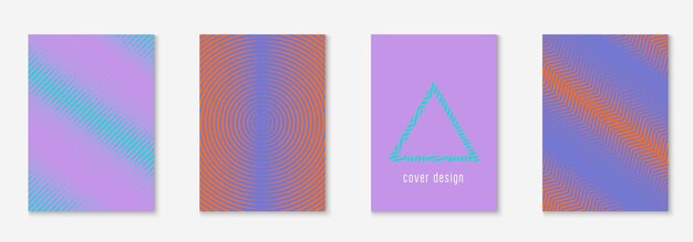 Minimalistic cover template set with gradients