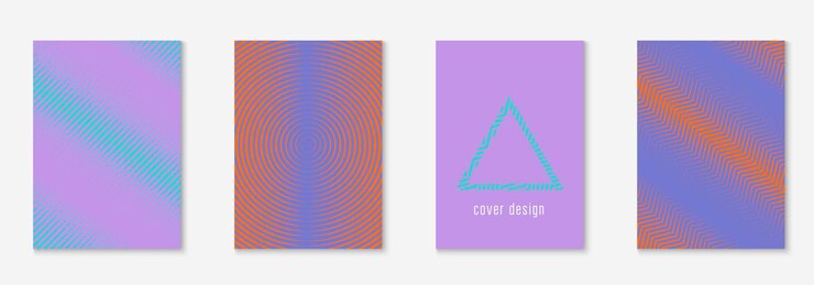 Vector minimalistic cover template set with gradients
