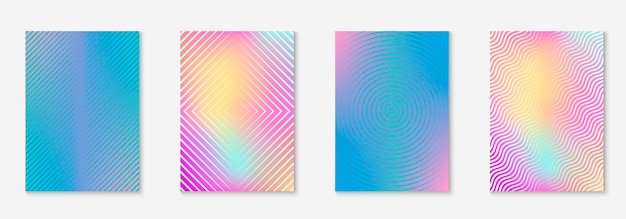 Minimalistic cover template set with gradients