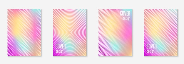 Minimalistic cover template set with gradients