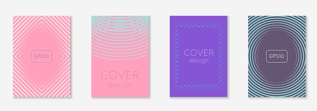 Minimalistic cover template set with gradients