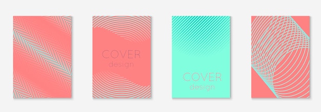 Minimalistic cover template set with gradients